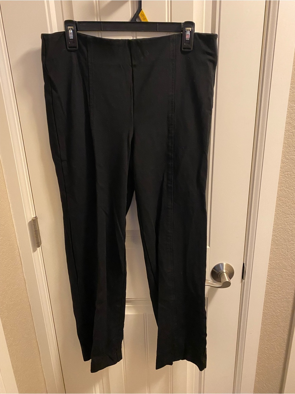 Gloria Vanderbilt 12 Pants Black Straight Leg Stretch Slacks No Pockets Pull On